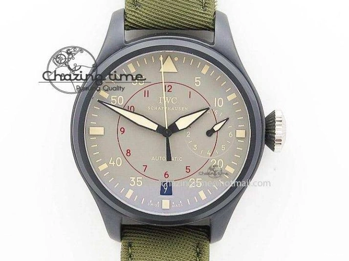MIROTIME 0419 SportInspired Portofino IW458101 RG MK 1:1 Best Edition Gray Dial On Brown Leather Strap MIYOTA 7165